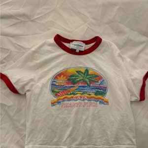 Casablanca White and Red Graphic Tee